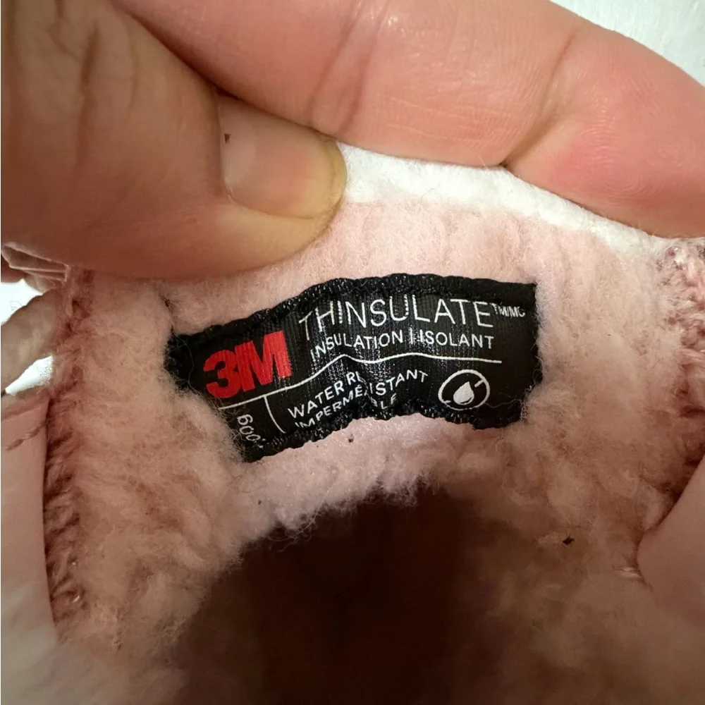 London Fog Pink and Gray Girls Faux-Fur Winter‎ Boots